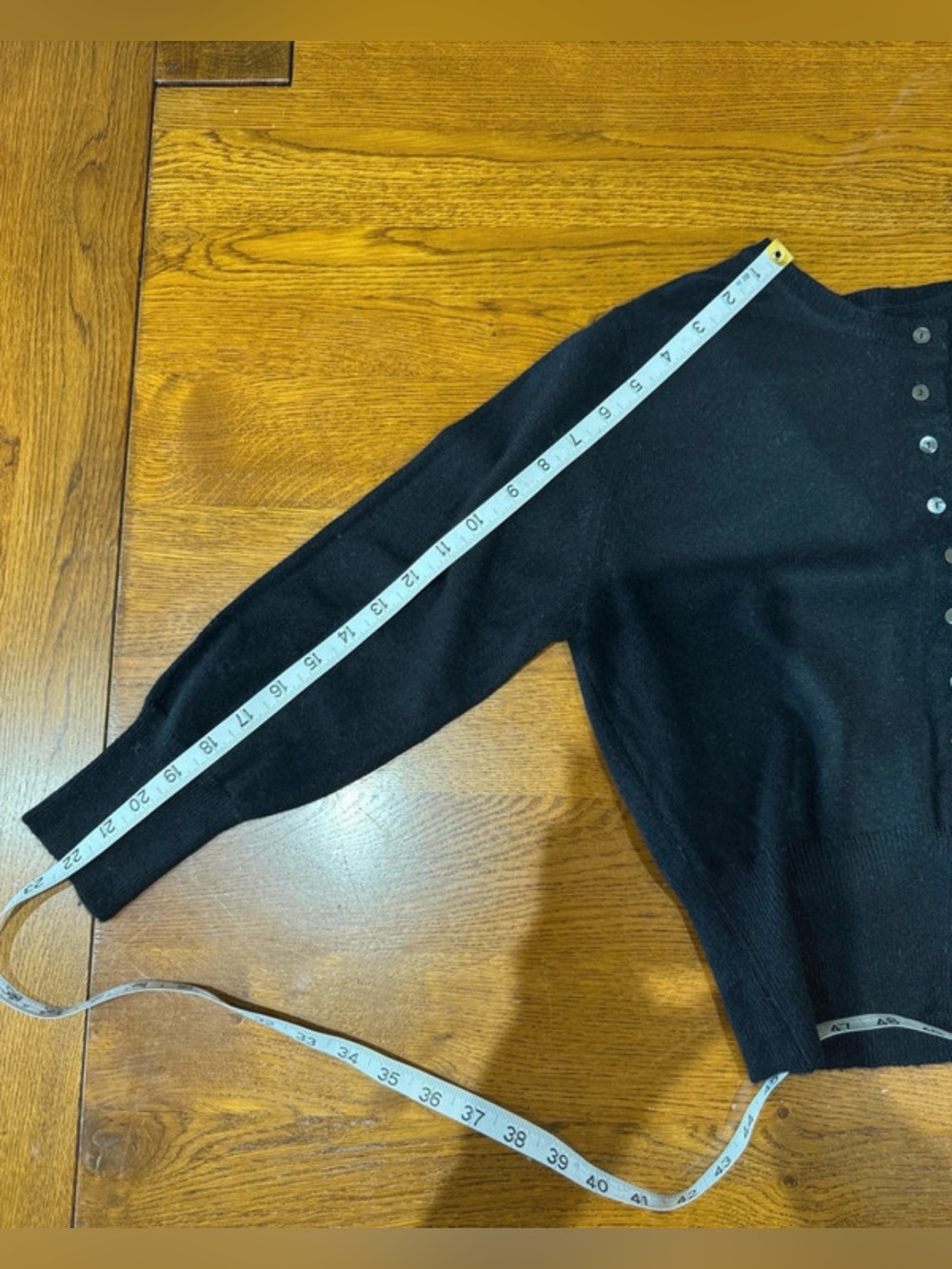 Brora Cropped Cashmere Cardigan in Black - Picture 6 of 11